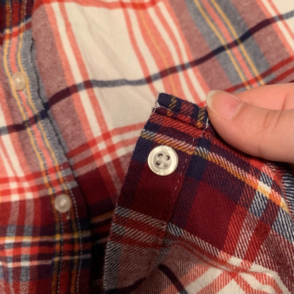 Gap Plus Size Red Button Front Long Sleeve Flanne… - image 8